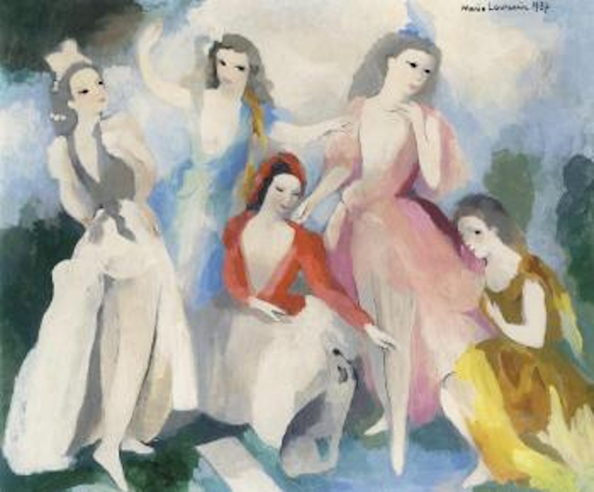 Cinq danseuses et un chien by Marie Laurencin