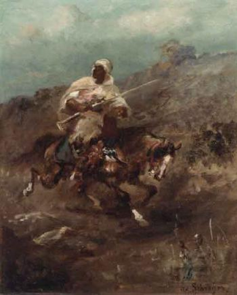 Arab horseman by Adolf Schreyer