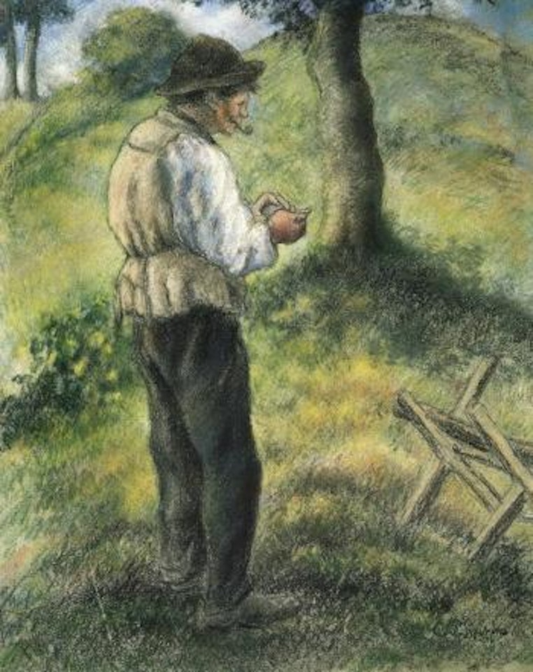 Le pere melon allumant sa pipe by Camille Pissarro