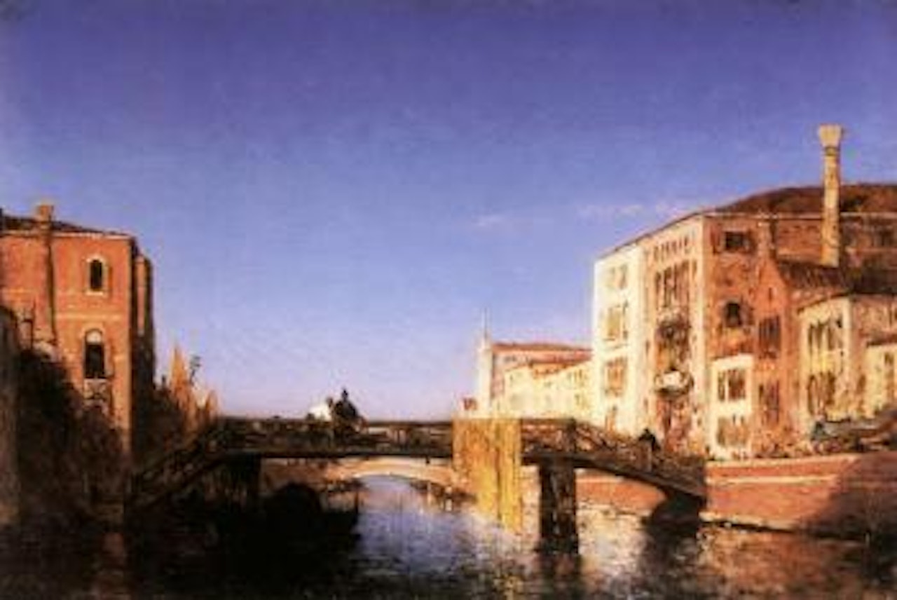 Le pont de bois a Venise by Félix Ziem