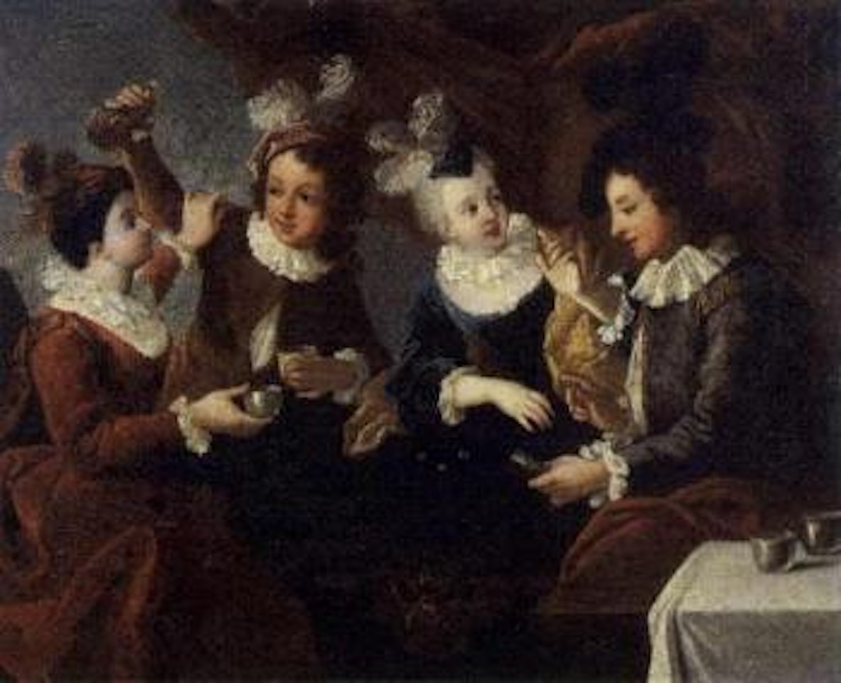 Figures eating by Italian School