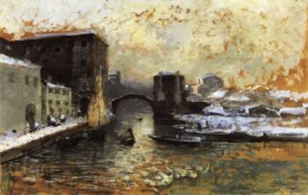 Chioggia in winter by Mose Bianchi