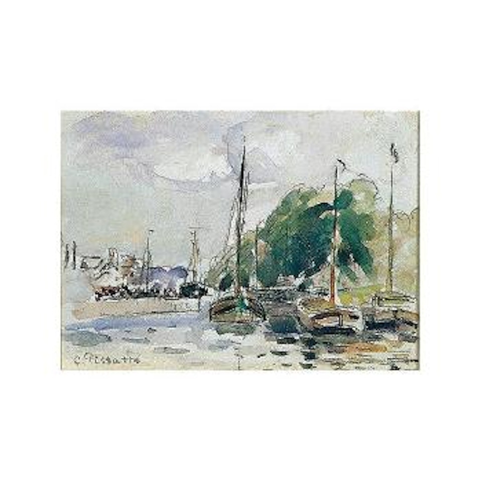Bateaux a quai by Camille Pissarro