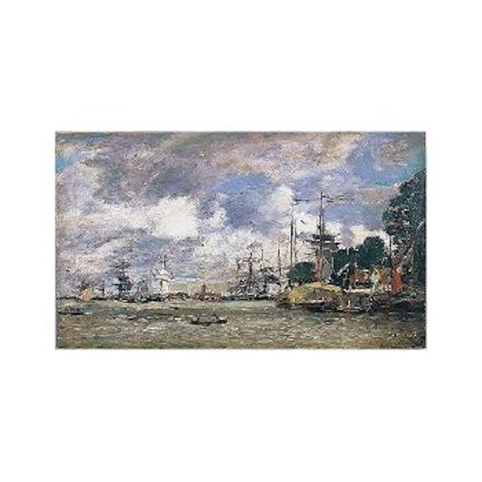 Anvers bateaux sur l'Escaut by Eugène Boudin