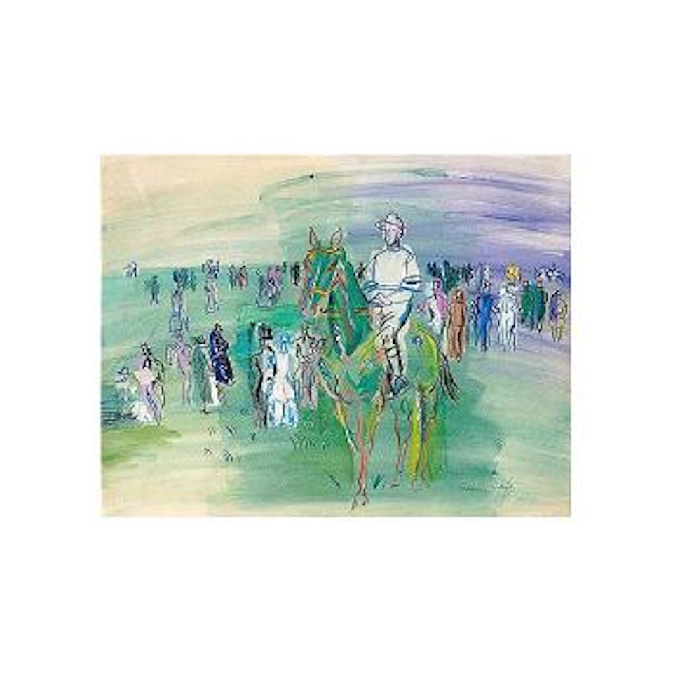 Cheval et son jockey sur la pelouse by Raoul Dufy