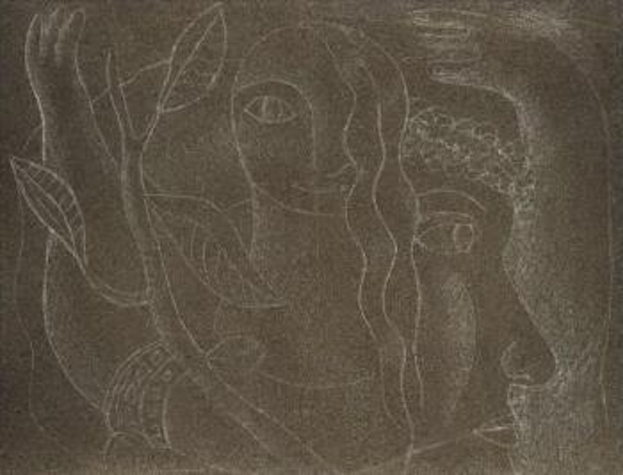 Personage au profil et aux feuilles. Trois nus debouts by Fernand Leger