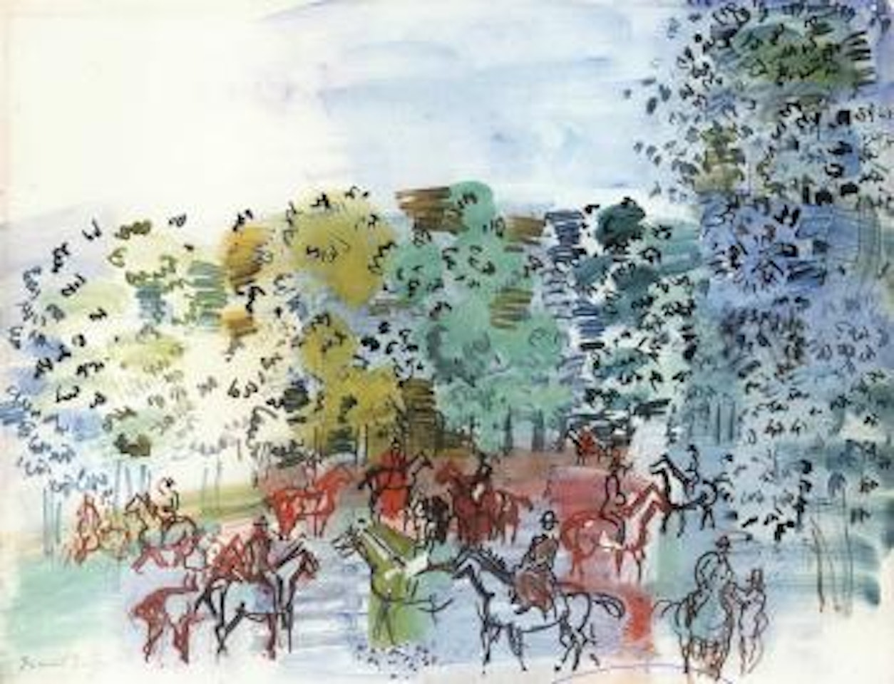 Chevaux au bois by Raoul Dufy
