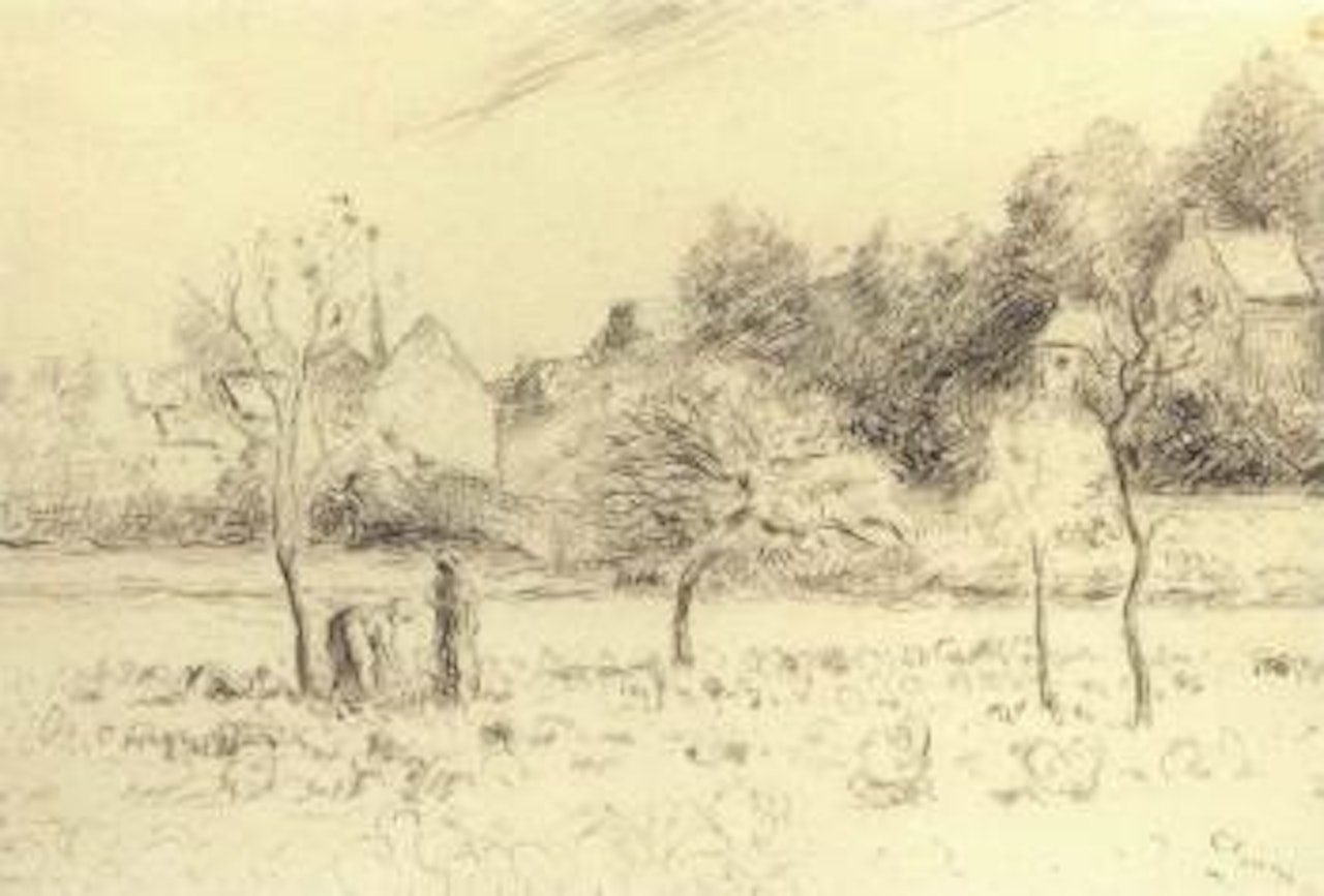 Jardin maraicher a l'hermitage by Camille Pissarro