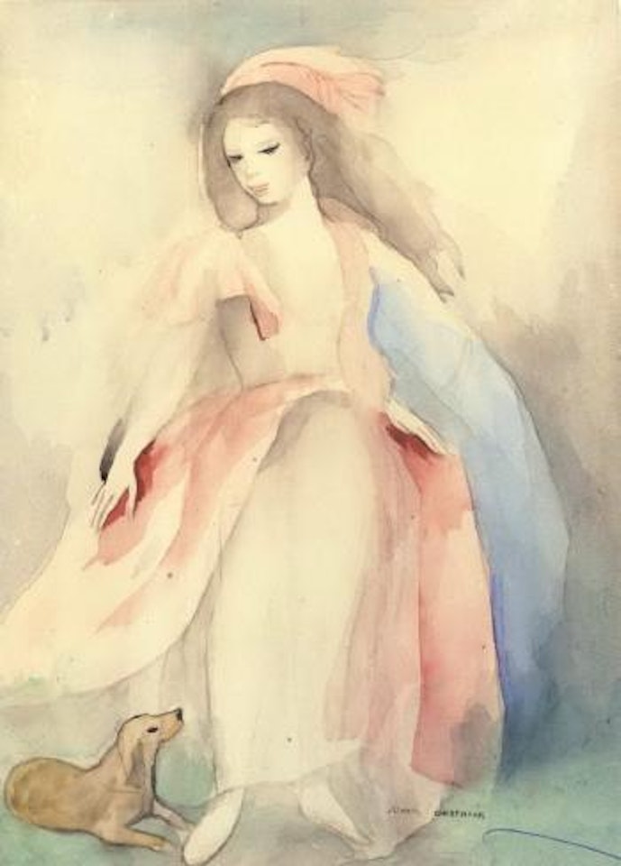 Jeune fille au chien by Marie Laurencin