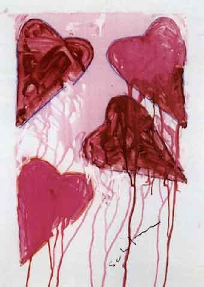 Red hearts by Mario Schifano