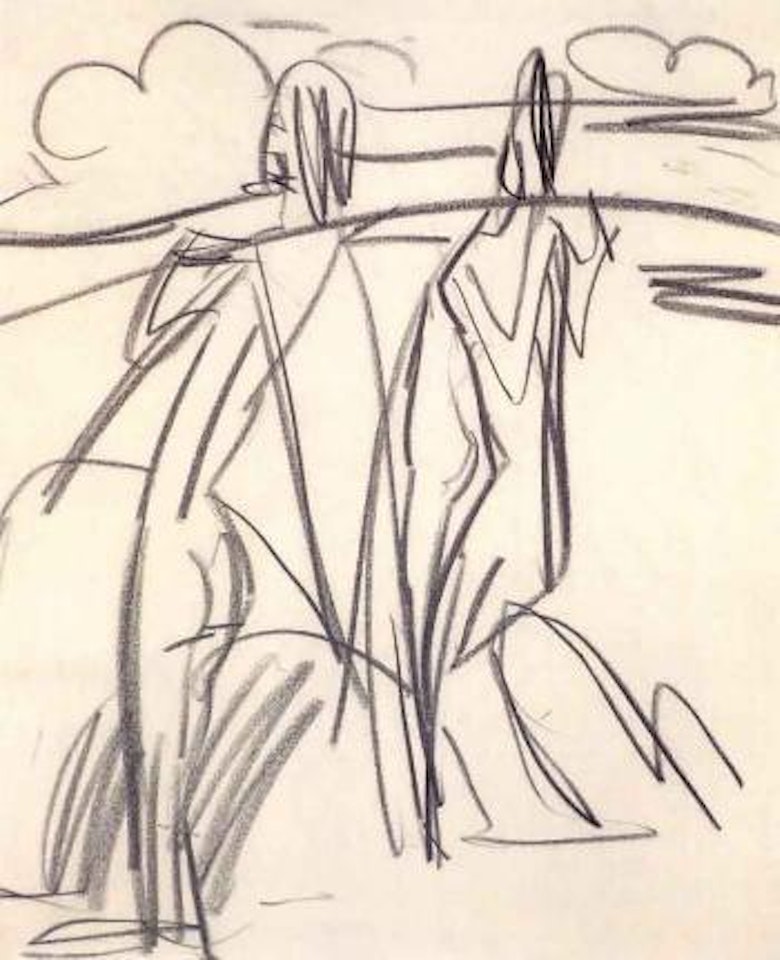 Two bathers on Fehmarn by Ernst Ludwig Kirchner