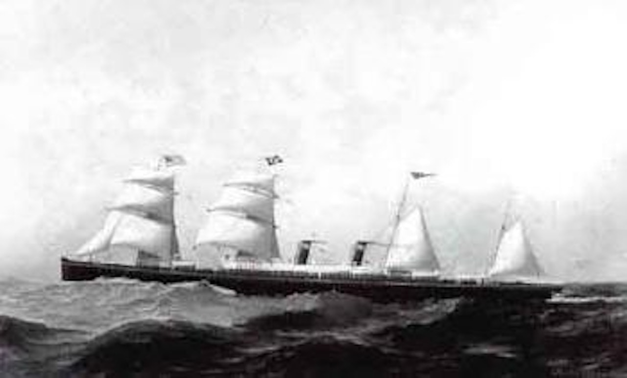 Portrait of the American screw steamer Arizona by Antonio Jacobsen