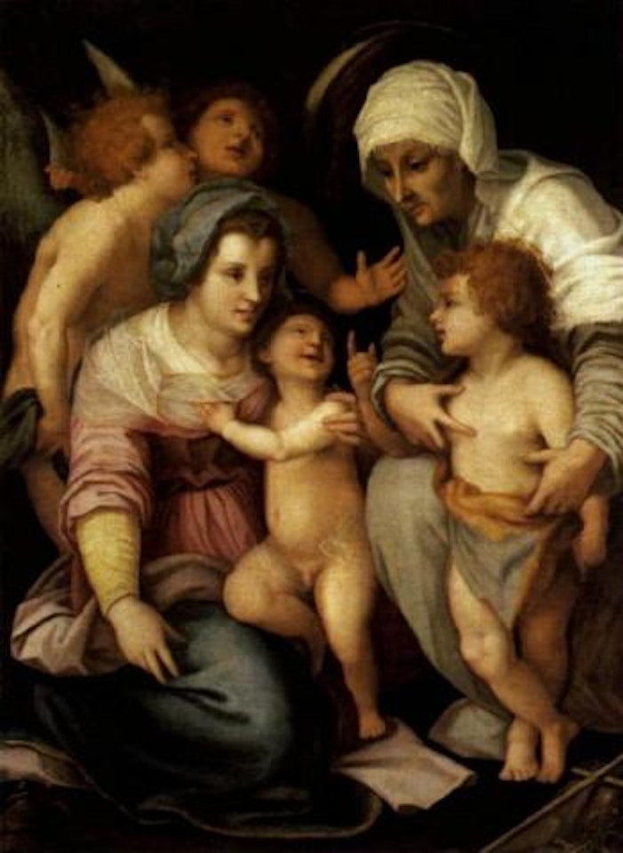 Madonna and Child, St. John, St. Elizabeth and two angels by Italian School