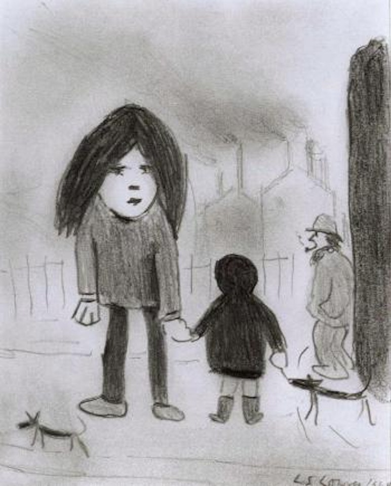 Children and dogs by Laurence Stephen Lowry