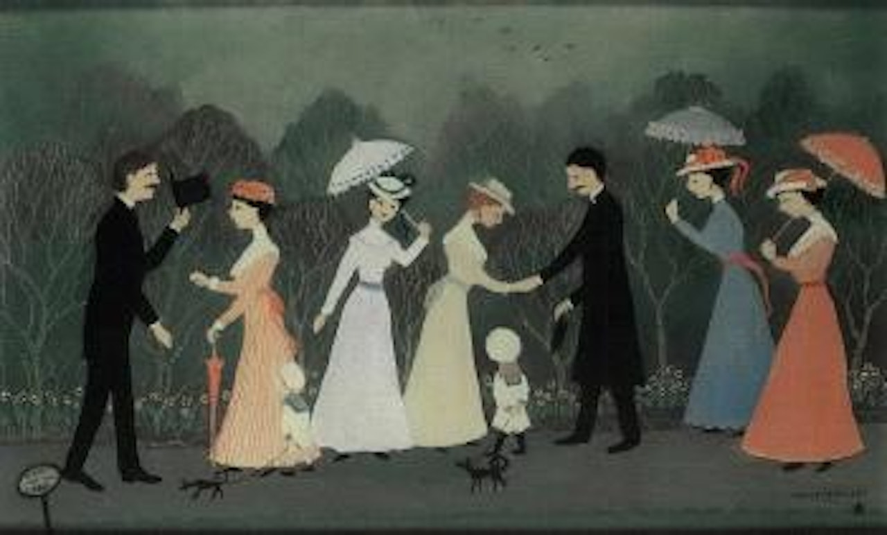 Eh look, Aunt Charlotte's gone bright pink by Helen Bradley