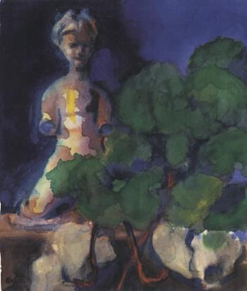 Still life with torso and plants by Emil Nolde