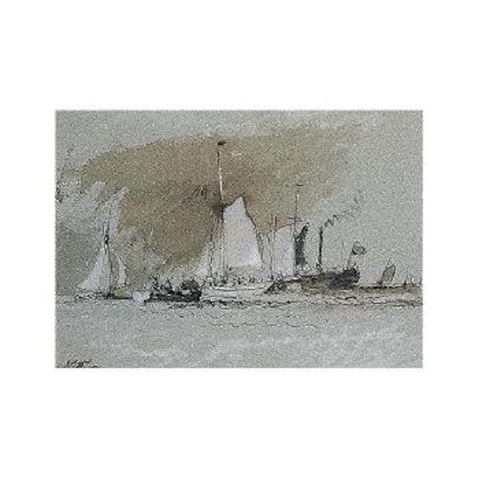 Fishing boats at sea, boarding a steamer off Cowes, Isle of Wight by Joseph Mallord William Turner