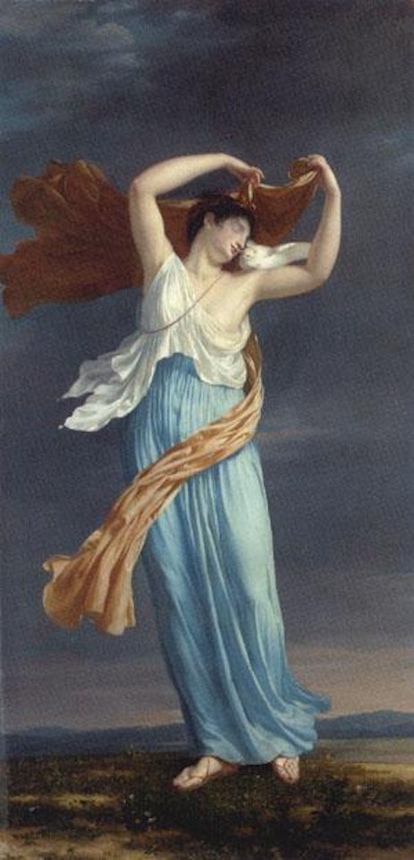 Muse with a dove by French School