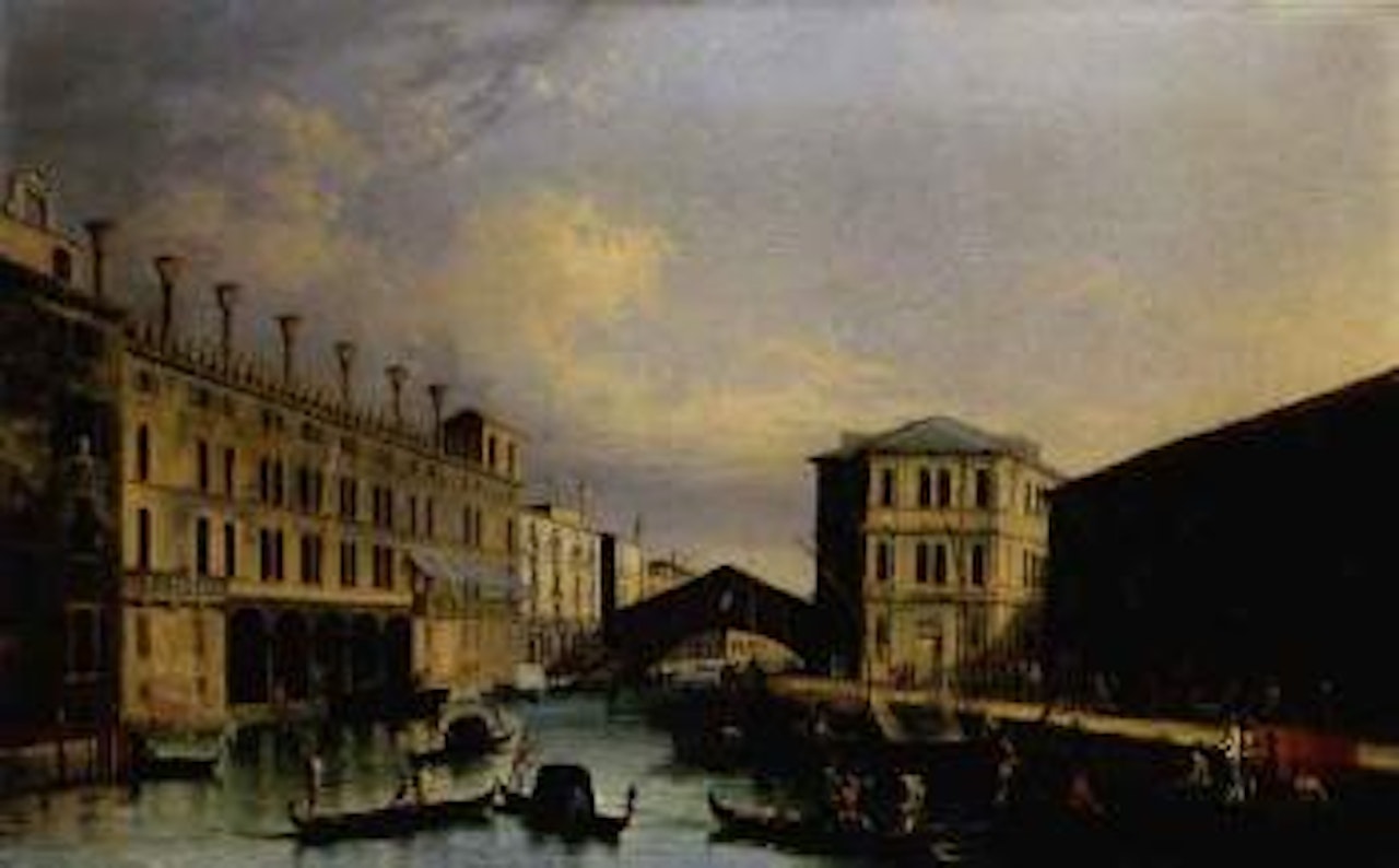 Piazzetta, Venice from the west. Rialto Bridge, Venice by Venetian School