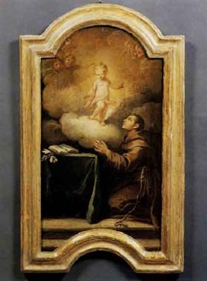 Saint Anthony adoring Jesus by Roman School