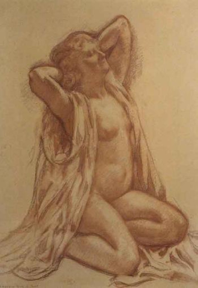 Jeune femme nue s'etirant by Theo van Rysselberghe