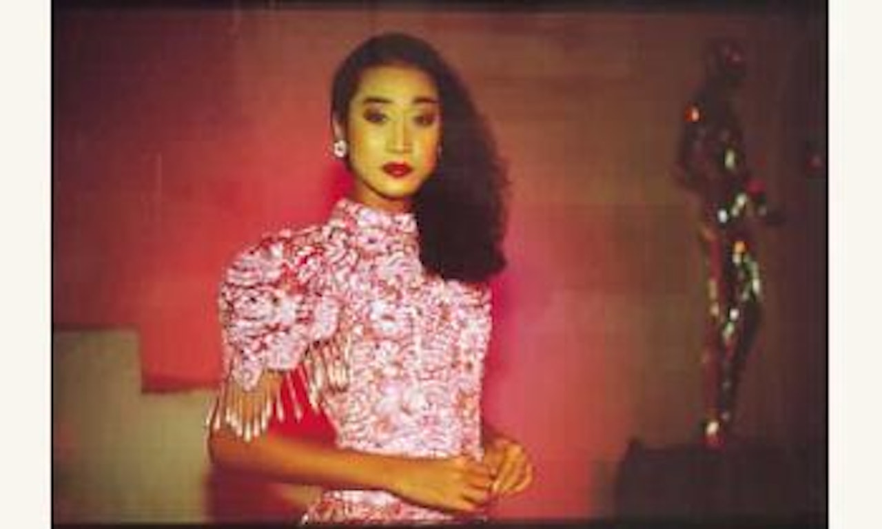 Yogo modelling on stage, Second Tip Bar by Nan Goldin