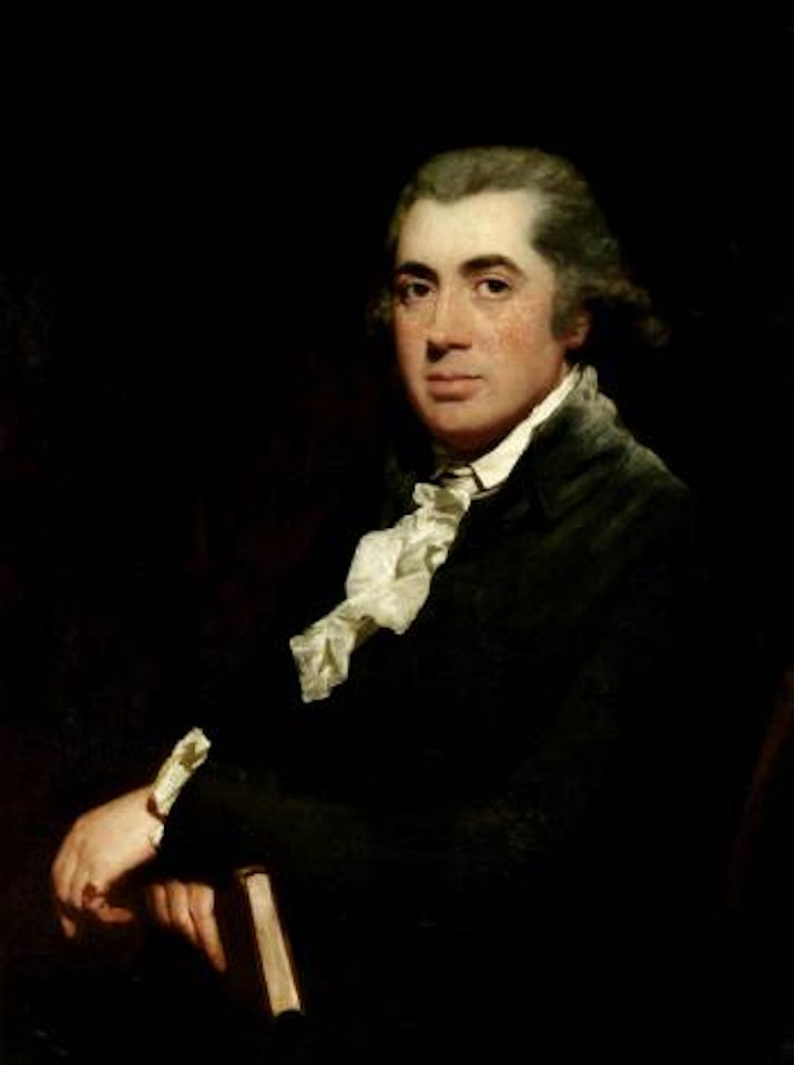 Portrait of Dr Benjamin Bell, seated with a book in his hand by Henry Raeburn