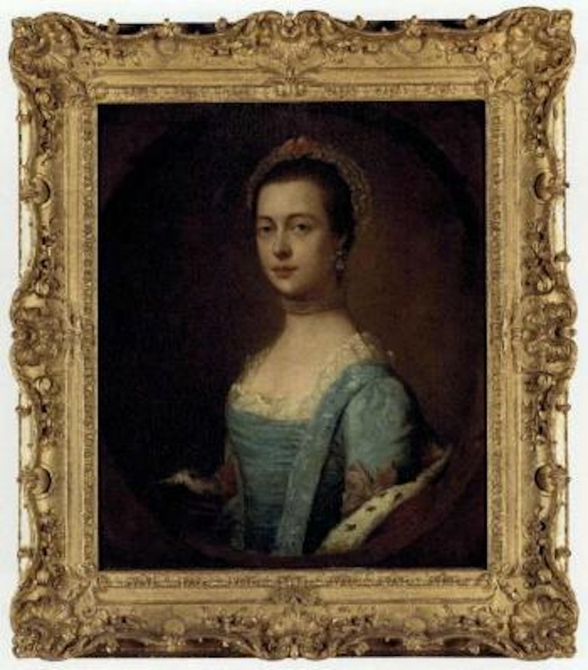 Portrait of a lady said to be Mrs William Talbot Baker, in a blue dress by Thomas Gainsborough