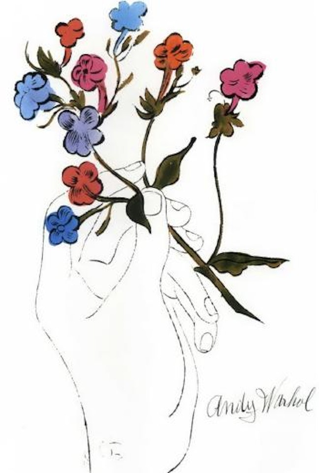 Hand with flowers by Andy Warhol