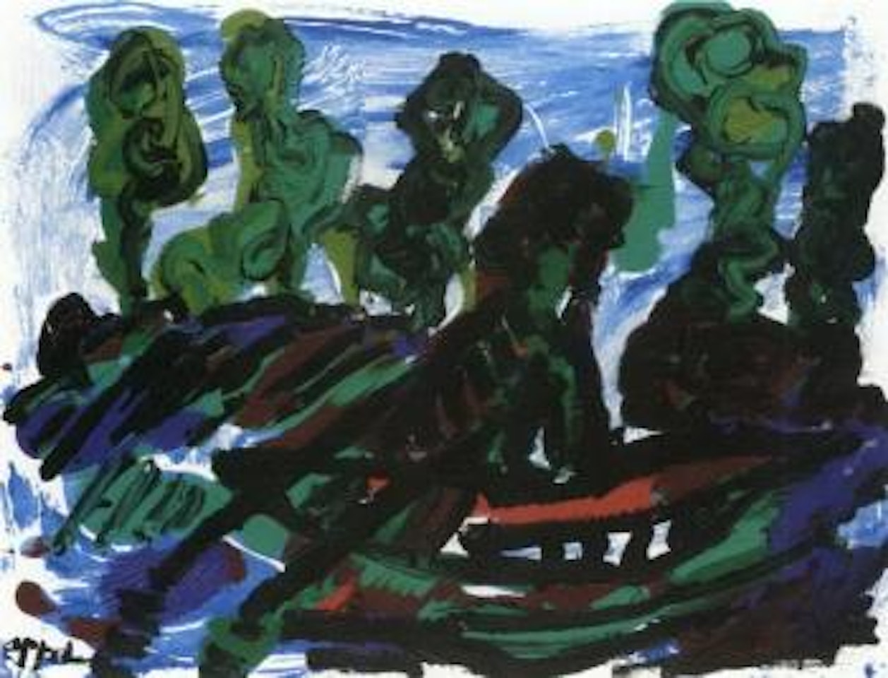 Man in a boat by Karel Appel