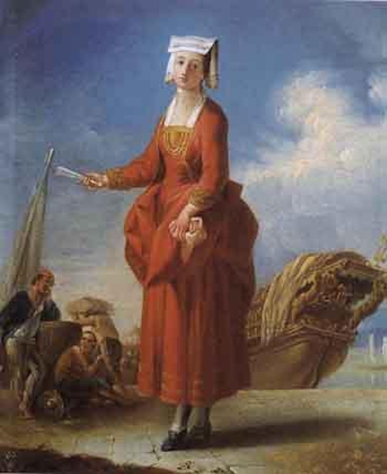 Femmes dans un paysage portuaire by Claude Joseph Vernet
