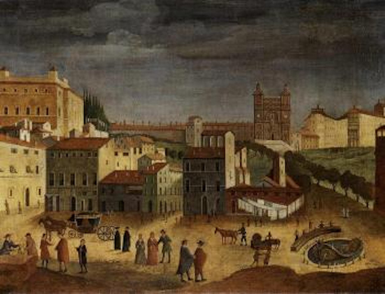 City scenes by Roman School