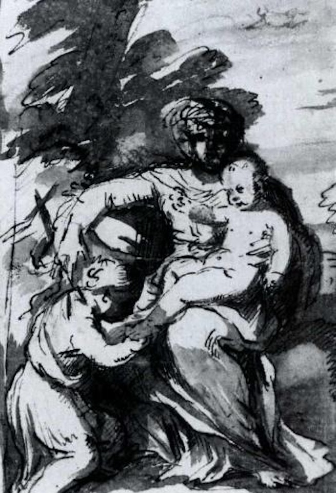 Madonna with Jesus and Infant St John by Pier Francesco Mola