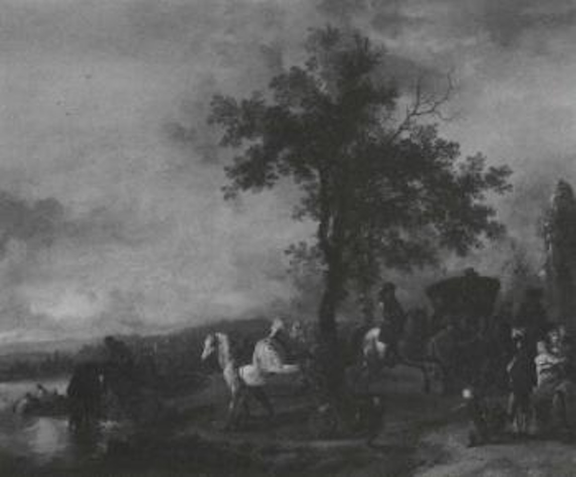 Travellers resting by Philips Wouwerman