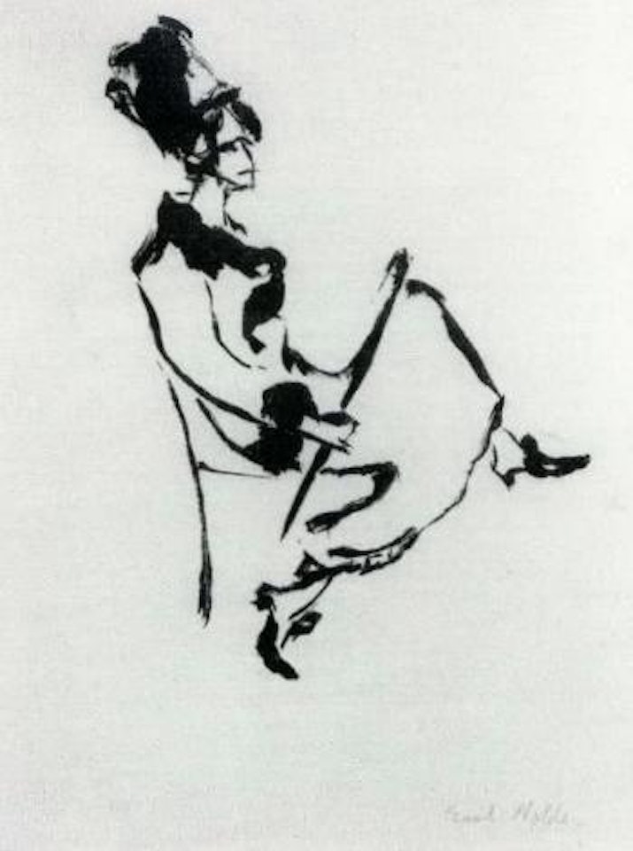 Seated woman by Emil Nolde