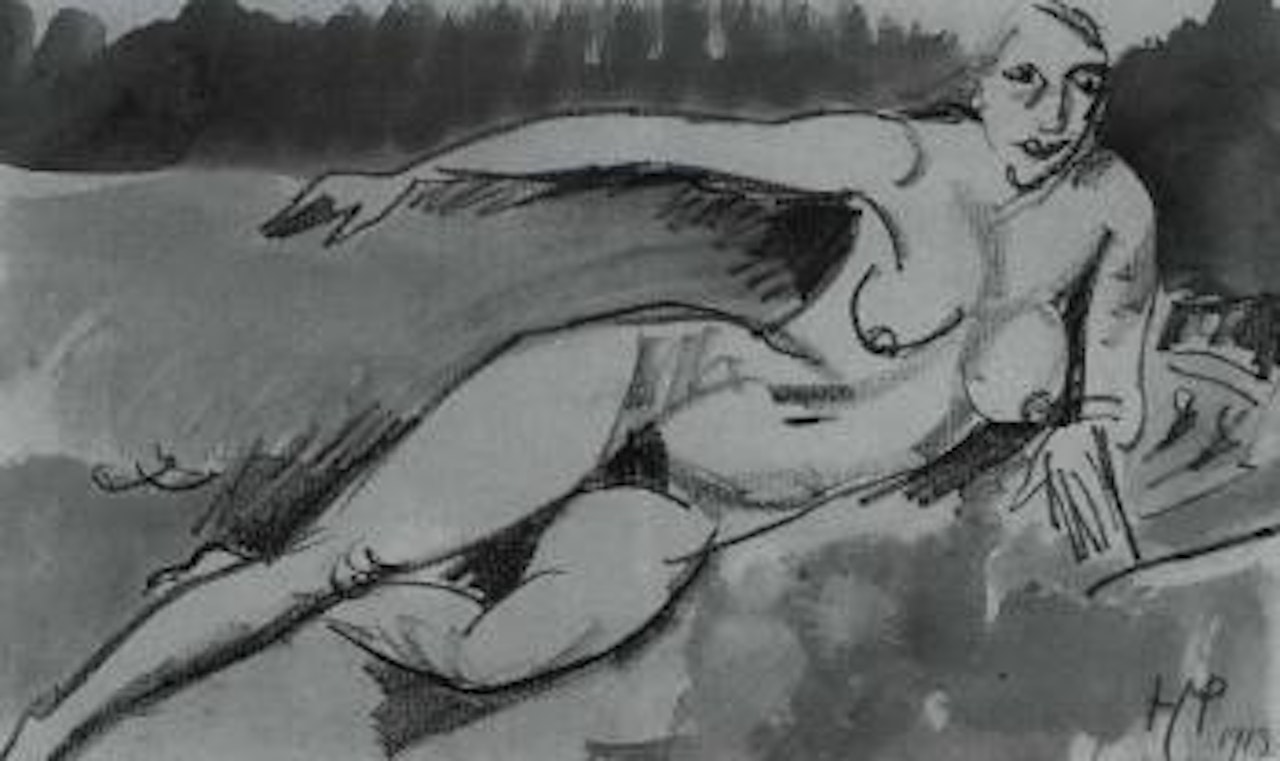 Reclining nude by Max Pechstein