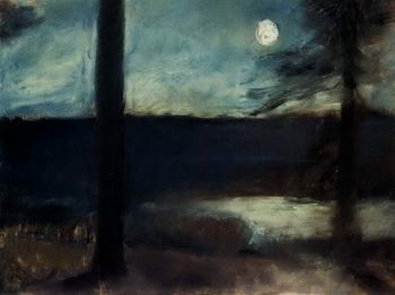 Coastal Mark landscape by moonlight by Lesser Ury