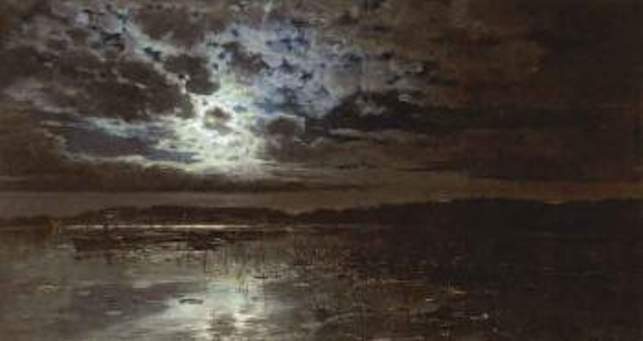 Summer night at Lyngby Lake by Peder Mork Monsted