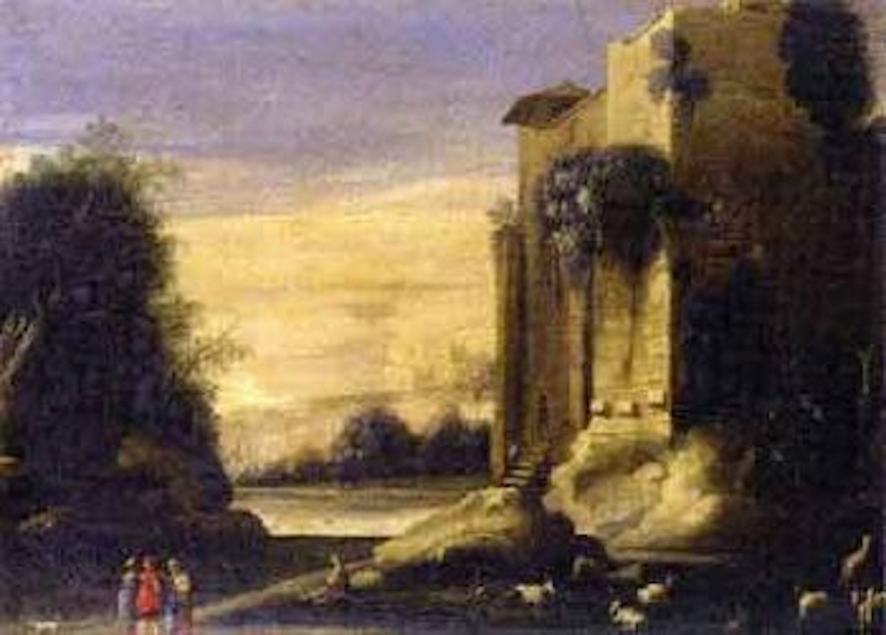 Ruins with figures by Paul Bril