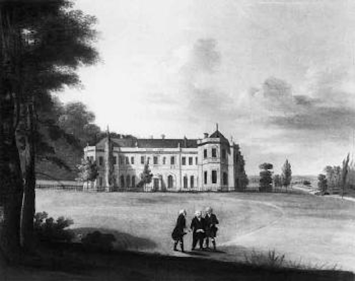 Le Comte de Lille devant le Chateau d'Hartwell by English School