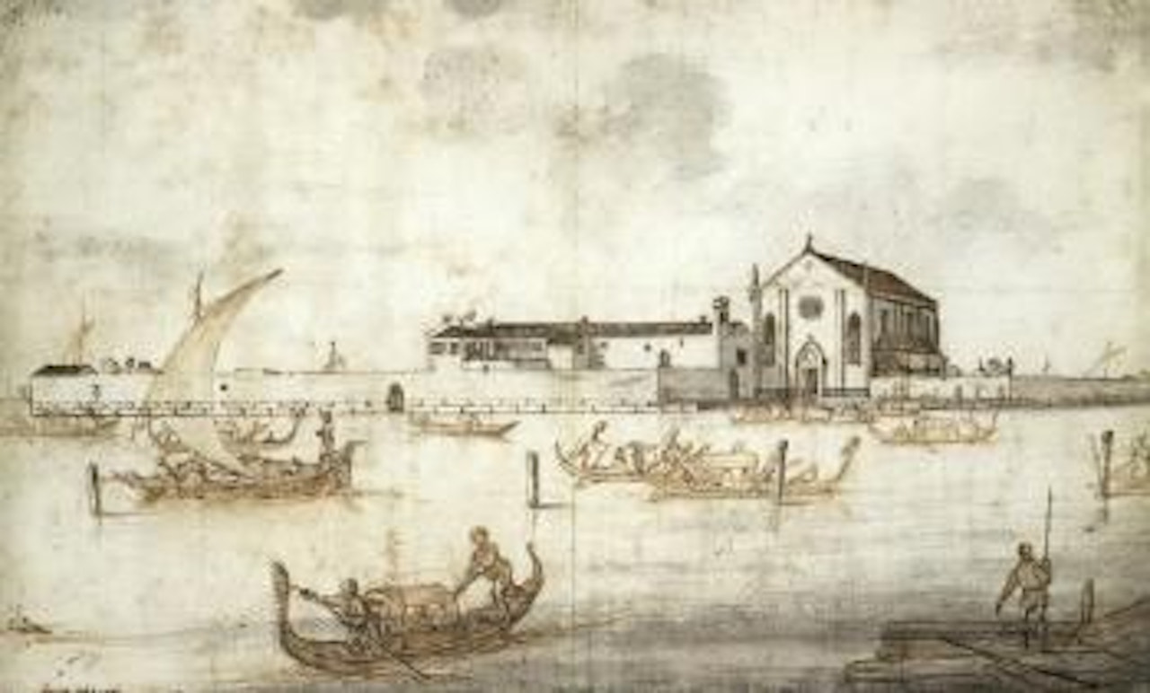 View of San Michele in the Venetian Lagoon by Luca Carlevarijs