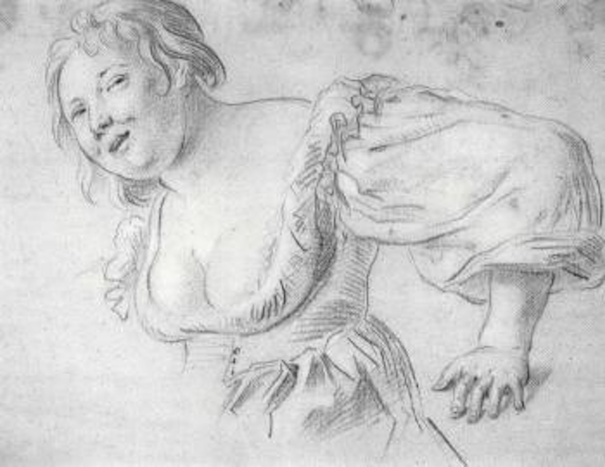 Woman with deep decolletage by Jacob Jordaens