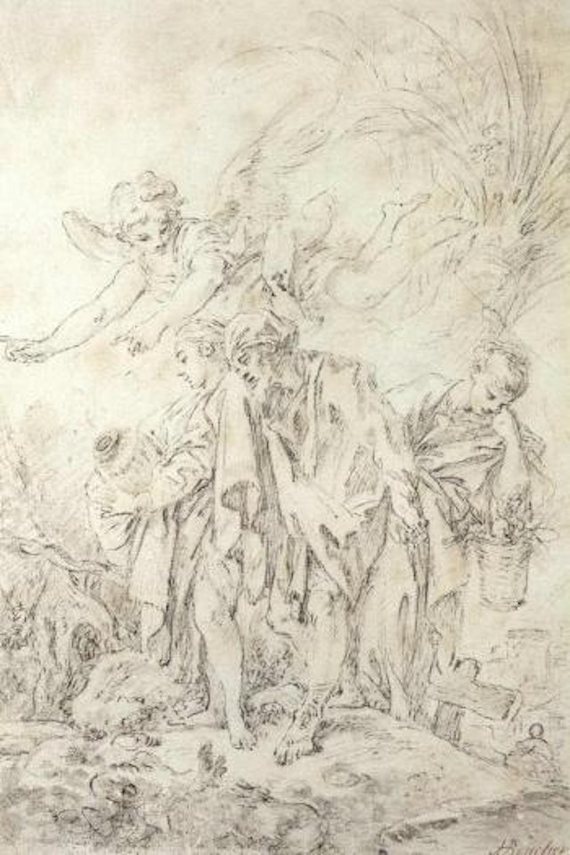 Lot fleeing with his daughters by Francois Boucher