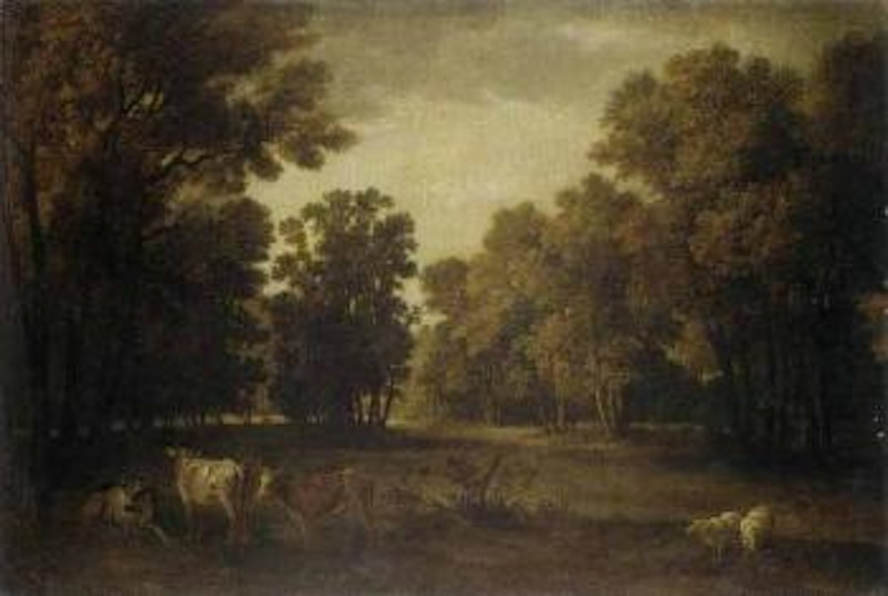 Pastoral landscape with cattle and sheep by Jean-Baptiste Oudry