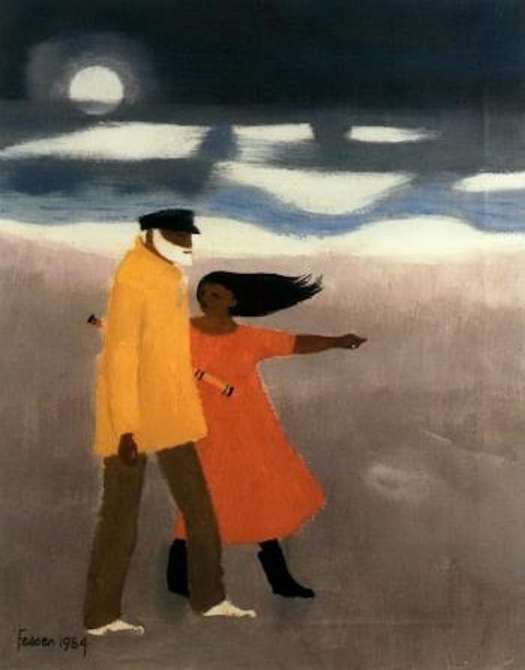 Moonlight on the beach by Mary Fedden