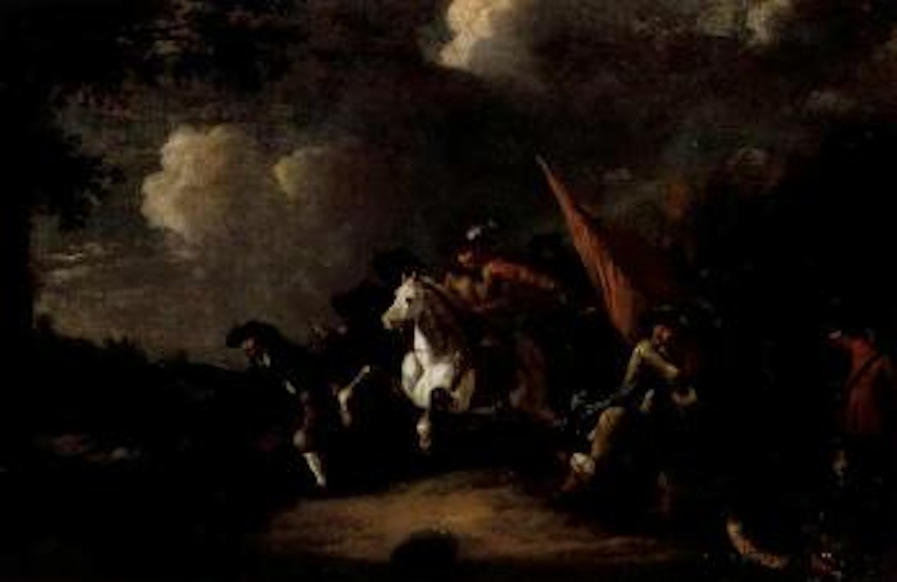 Cavalry skirmish by Cornelis de Wael