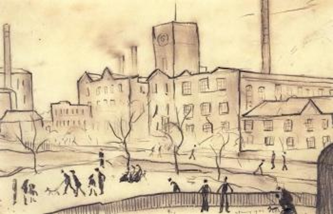 Dean's Mill, Swinton by Laurence Stephen Lowry