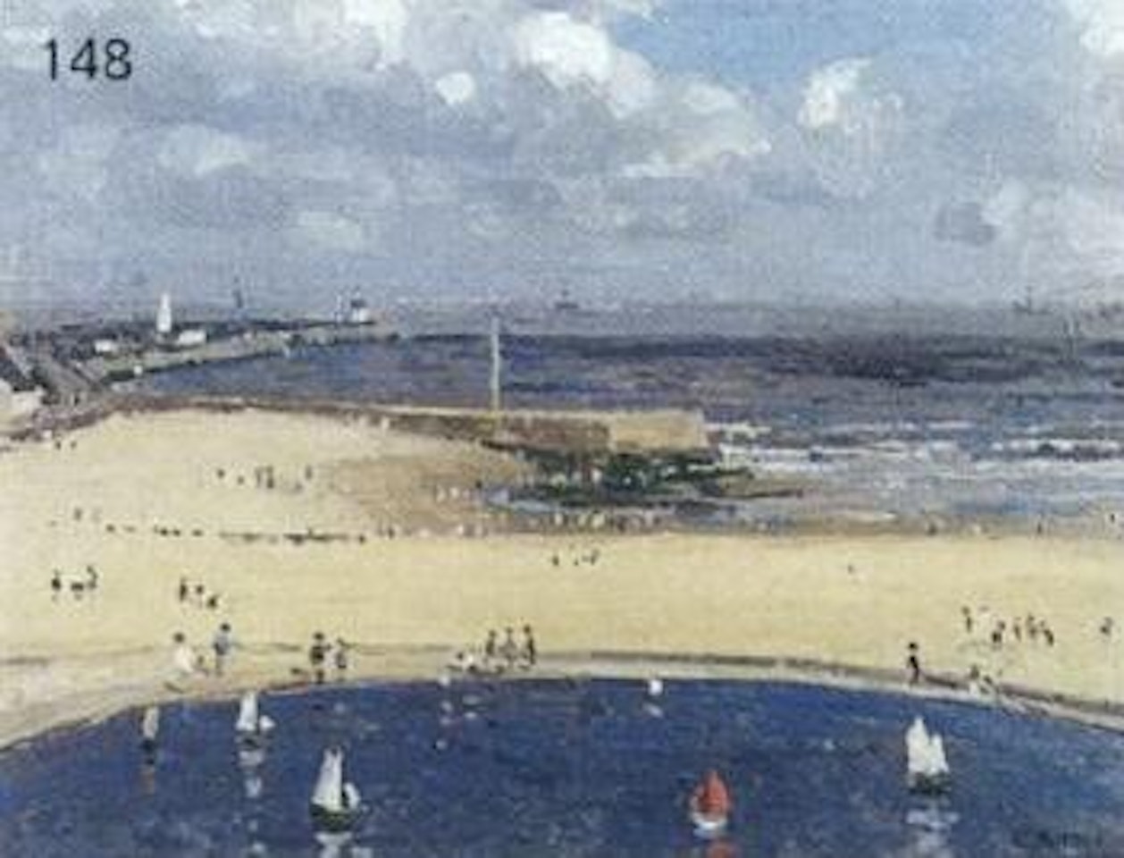 Boating pond and beach at Gorleston by Campbell Mellon