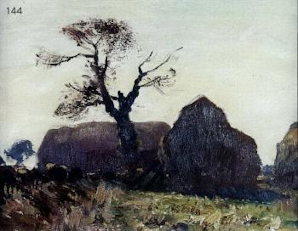 Haystacks near Ludham Airfield by Edward Seago