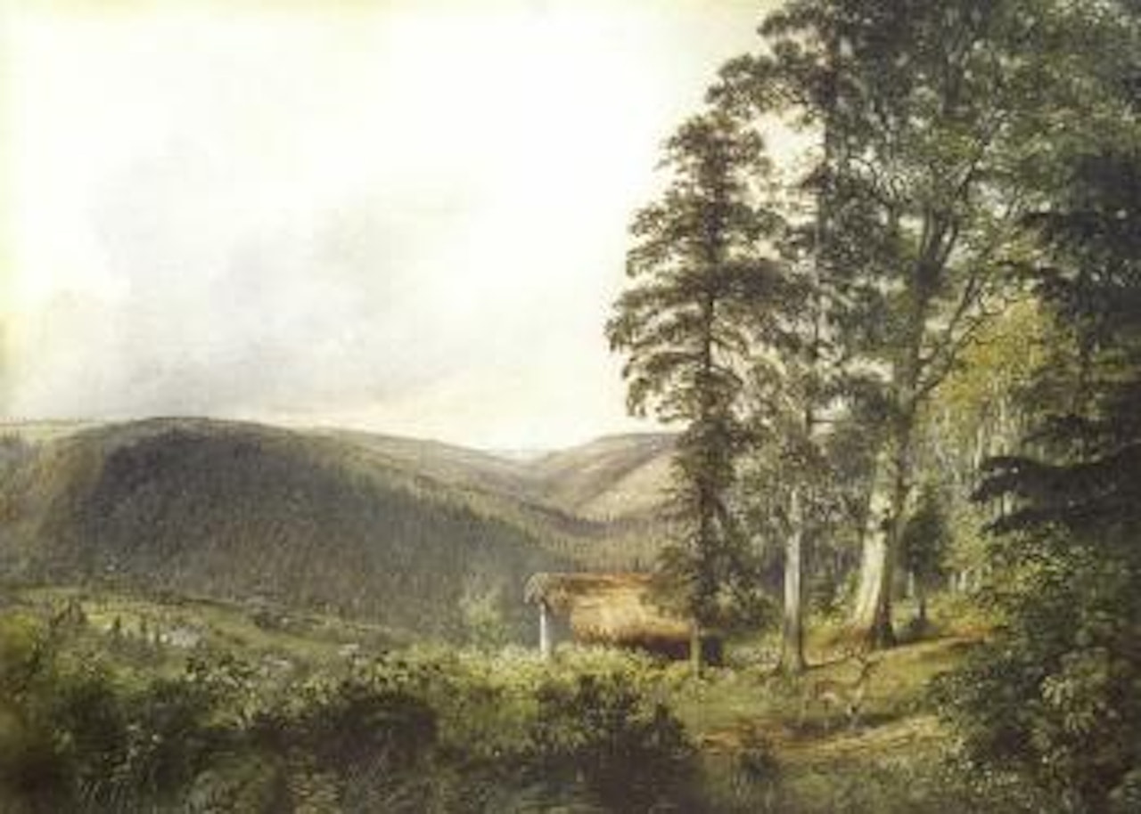 Wooded landscape by Rudolf von Alt